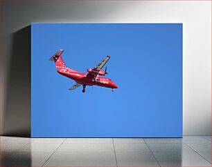 Πίνακας, Red Airplane in Clear Sky Κόκκινο αεροπλάνο στον καθαρό ουρανό