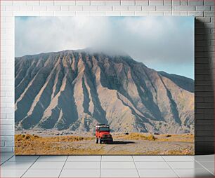 Πίνακας, Red Jeep in Mountainous Terrain Κόκκινο τζιπ σε ορεινό έδαφος