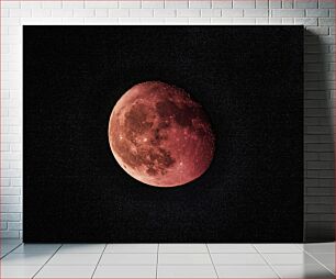 Πίνακας, Red Moon in Starry Sky Κόκκινη Σελήνη στον Έναστρο Ουρανό