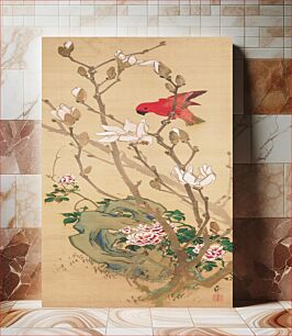 Πίνακας, Red Parakeet (1830s) by Mihata Joryu