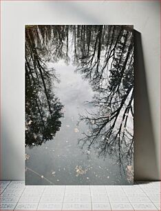 Πίνακας, Reflection of Trees in a Pond Αντανάκλαση των δέντρων σε μια λίμνη