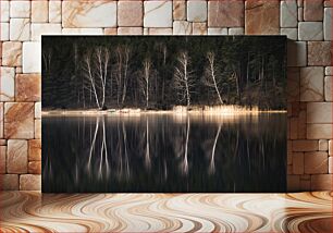 Πίνακας, Reflection of Trees on a Calm Lake Αντανάκλαση των δέντρων σε μια ήρεμη λίμνη