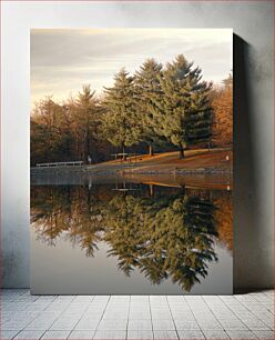 Πίνακας, Reflection of Trees on a Lake Αντανάκλαση των δέντρων σε μια λίμνη