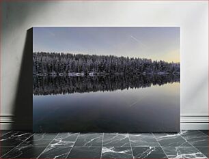Πίνακας, Reflection on a Winter Lake Αντανάκλαση σε μια χειμερινή λίμνη