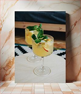 Πίνακας, Refreshing Cocktails with Mint Leaves Δροσιστικά κοκτέιλ με φύλλα μέντας
