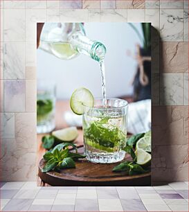 Πίνακας, Refreshing Drink with Lime and Mint Δροσιστικό ρόφημα με λάιμ και μέντα