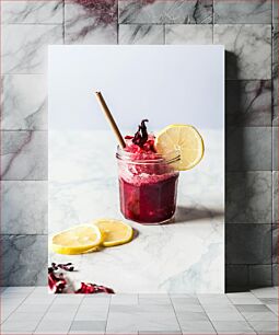 Πίνακας, Refreshing Lemon Hibiscus Drink Δροσιστικό ρόφημα ιβίσκου λεμονιού