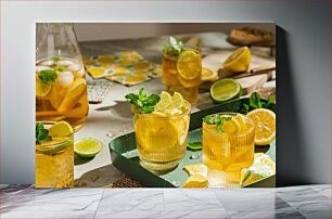 Πίνακας, Refreshing Lemonade with Lime and Mint Δροσιστική λεμονάδα με λάιμ και μέντα
