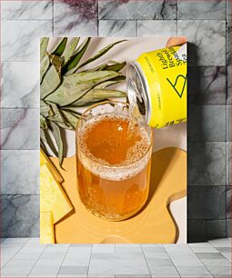 Πίνακας, Refreshing Sparkling Tea with Pineapple Δροσιστικό αφρώδες τσάι με ανανά