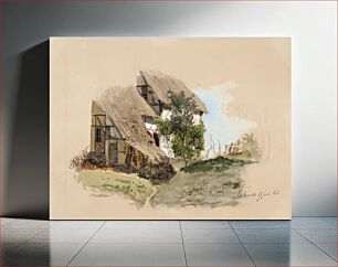 Πίνακας, Reininmaalainen talonpoikaistalo, keskellä talon edessä lehtipuu, 1860, Werner Holmberg
