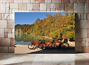Πίνακας, Relaxing Autumn Ride by the Lake Χαλαρωτική φθινοπωρινή βόλτα δίπλα στη λίμνη