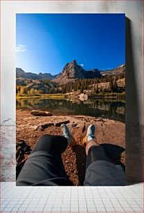 Πίνακας, Relaxing by the Mountain Lake Χαλάρωση δίπλα στη λίμνη του βουνού
