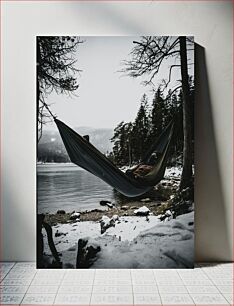 Πίνακας, Relaxing in a Winter Hammock Χαλάρωση σε μια χειμερινή αιώρα