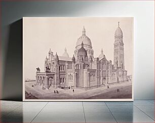 Πίνακας, Reproduction photographique du projet pour le Sacré-Coeur présenté par l'architecte Abadie : maquette