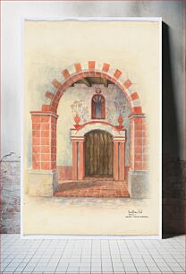 Πίνακας, Restoration Drawing: Main Doorway & Arch to Mission House (1938) by Geoffrey Holt and Harry Mann Waddell