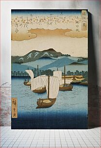 Πίνακας, Returning Sails at Yabase by Utagawa Hiroshige