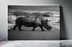 Πίνακας, Rhino Crossing the Road Ρινόκερος που διασχίζει το δρόμο