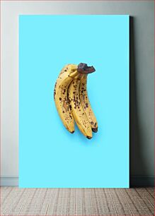 Πίνακας, Ripe Bananas on Blue Background Ώριμες μπανάνες σε μπλε φόντο