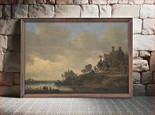 Πίνακας, River landscape with the tavern "Svanen" by Jan Josefsz Van Goyen