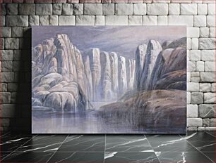 Πίνακας, River pass, between barren rock cliffs