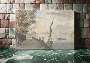 Πίνακας, River Wharf / Figure Sketching in a Lane