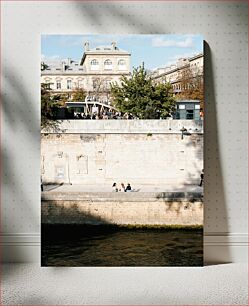 Πίνακας, Riverside Gathering in the City Συγκέντρωση δίπλα στο ποτάμι στην πόλη