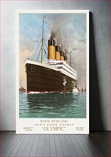 Πίνακας, RMS Olympic was the lead ship of the Olympic class ocean liners built for the White Star Line, which also included Titanic and Britannic (1911-1935) chromolithograph