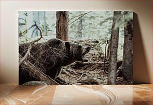Πίνακας, Roaring Bear in the Forest Βρυχηθμένη Αρκούδα στο Δάσος