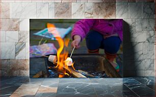 Πίνακας, Roasting Marshmallows Over a Fire Ψήσιμο Marshmallows Πάνω στη Φωτιά