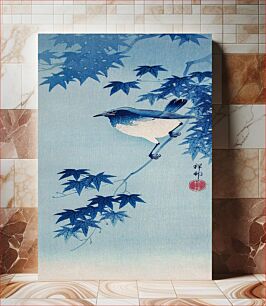 Πίνακας, Robin on a Maple Branch (1935) by Ohara Koson