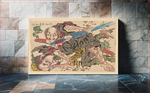 Πίνακας, Rochishin Chopping Off the Head of Nio, School of Katsushika Hokusai