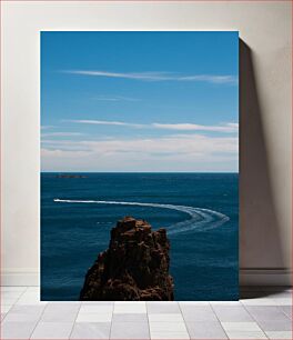 Πίνακας, Rock and Boat on the Open Sea Βράχος και βάρκα στην ανοιχτή θάλασσα