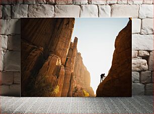 Πίνακας, Rock Climber at Sunrise Ορειβάτης βράχου στην Ανατολή