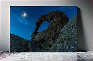Πίνακας, Rock Formation Under Moonlit Sky Σχηματισμός βράχου κάτω από τον ουρανό του φεγγαριού