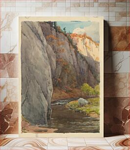 Πίνακας, Rocks above the brook by Lajos Csordák