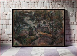 Πίνακας, Rocks at Fontainebleau by Paul Cézanne