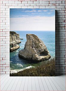 Πίνακας, Rocky Coastline with Clear Blue Sea Βραχώδης ακτογραμμή με γαλάζια θάλασσα