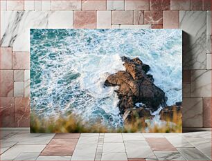 Πίνακας, Rocky Coastline with Waves Βραχώδης ακτογραμμή με κύματα