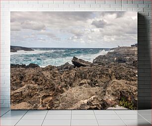 Πίνακας, Rocky Coastline with Waves Βραχώδης ακτογραμμή με κύματα