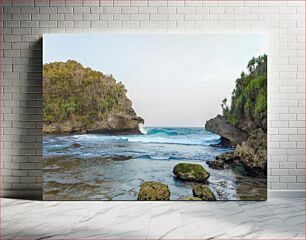 Πίνακας, Rocky Coastline with Waves Βραχώδης ακτογραμμή με κύματα