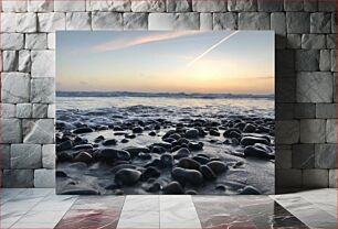 Πίνακας, Rocky Shoreline at Sunset Βραχώδης Ακτή στο Ηλιοβασίλεμα