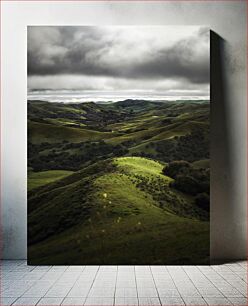 Πίνακας, Rolling Green Hills Under Overcast Sky Rolling Green Hills κάτω από τον συννεφιασμένο ουρανό