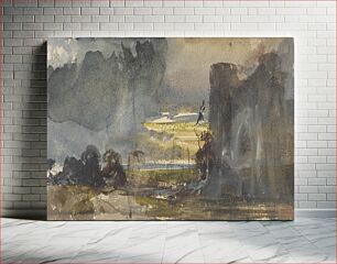 Πίνακας, Romantic Landscape with Castle by Paul Huet