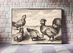 Πίνακας, Rooster with three hens