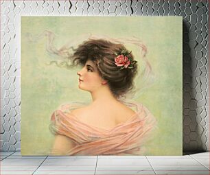 Πίνακας, Rosebud (1905) vintage woman portrait illustration