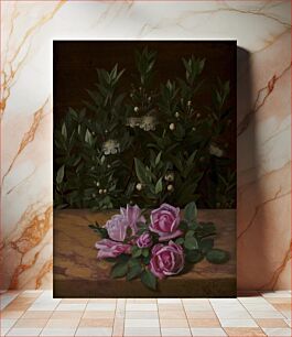 Πίνακας, Roses and myrtles by Otto Diderich Ottesen