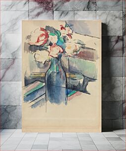 Πίνακας, Roses in a Bottle (1900–1904) by Paul Cézanne