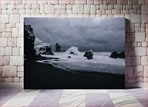 Πίνακας, Rugged Coastal Landscape with Crashing Waves Τραχύ παράκτιο τοπίο με κύματα που συντρίβονται