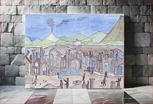 Πίνακας, Ruins at Pompeii with Tourists by Lawrence W. Ladd