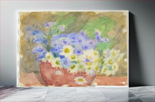 Πίνακας, Ruiskukkia ja päivänkakkaroita maljakossa, Maria Wiik